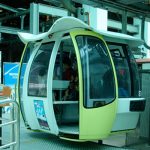 Cold bended Polycarbonate on Cable Car